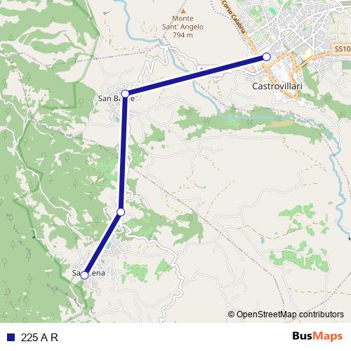 225 A R bus Line Map