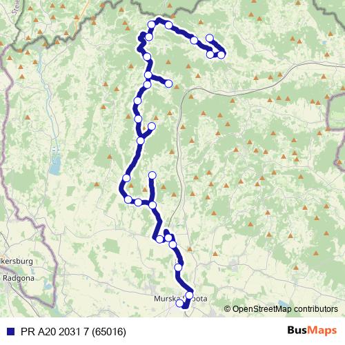 PR A20 2031 7 (65016) bus Line Map