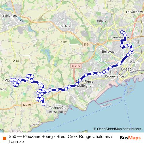 S50 bus Line Map