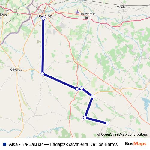 Alsa - Ba-Sal.Bar bus Line Map