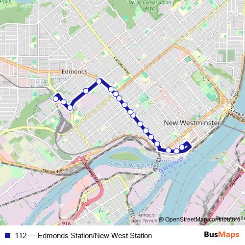 112 bus Line Map