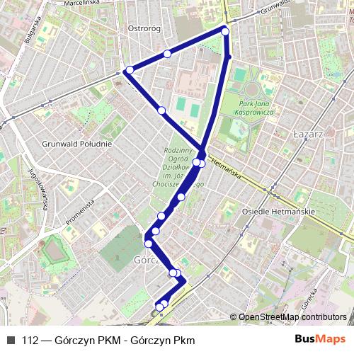 112 bus Line Map