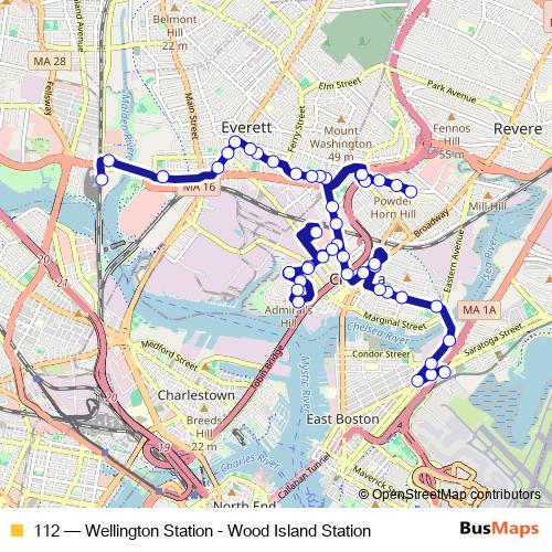 112 bus Line Map