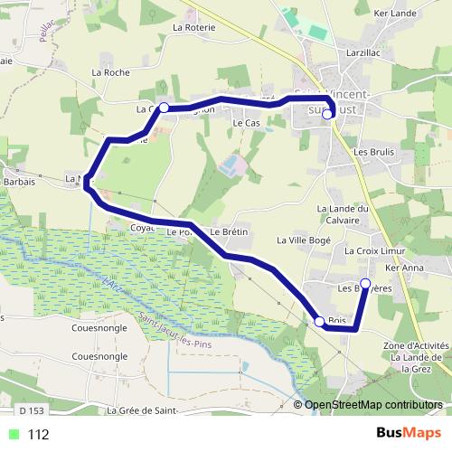 112 bus Line Map