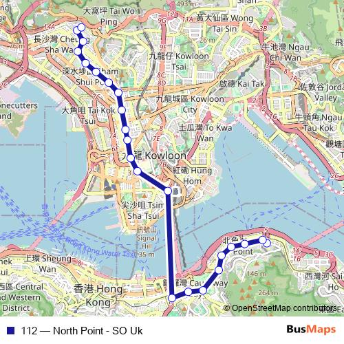 112 bus Line Map