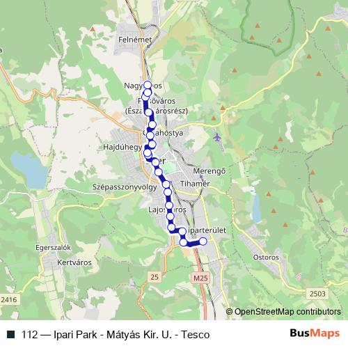 112 bus Line Map