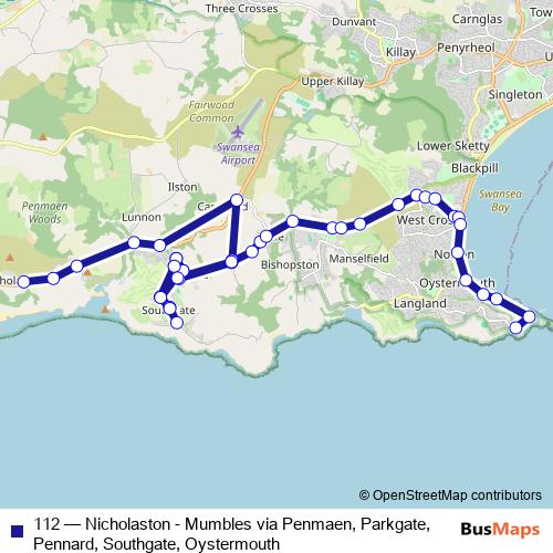 112 bus Line Map