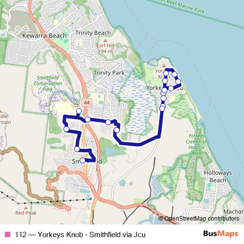 112 bus Line Map