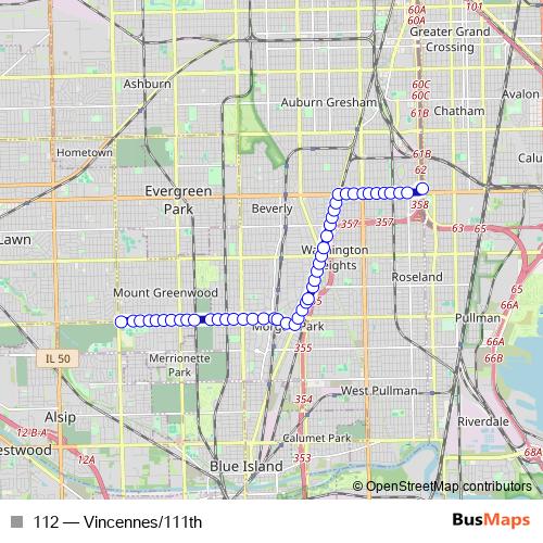 112 bus Line Map