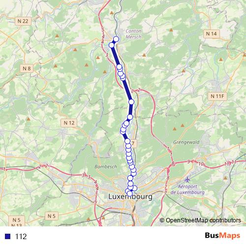 112 bus Line Map