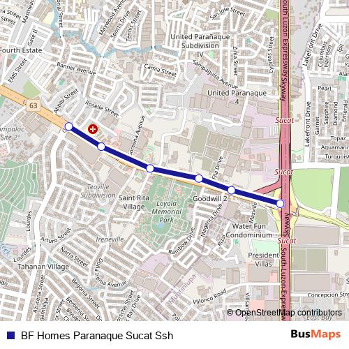 BF Homes Paranaque Sucat Ssh bus Line Map