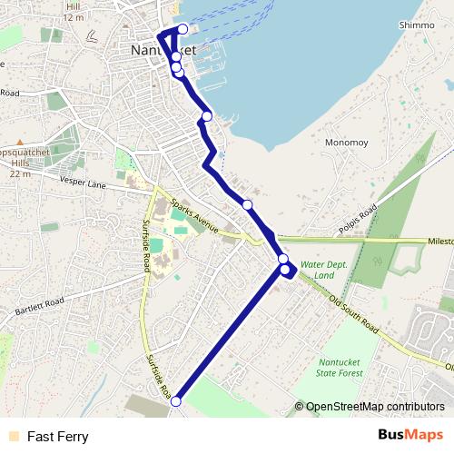 Fast Ferry bus Line Map