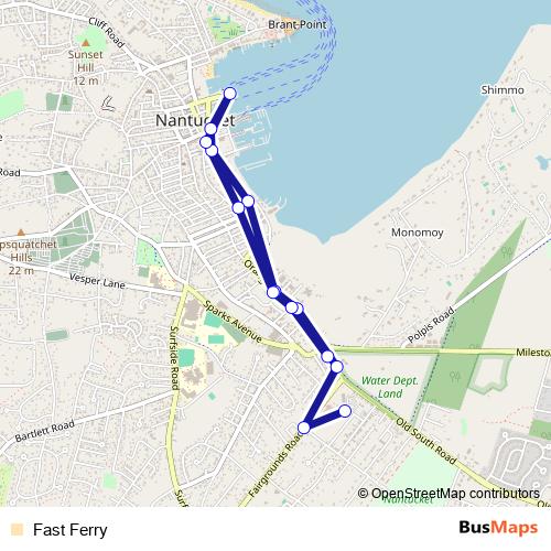 Fast Ferry bus Line Map