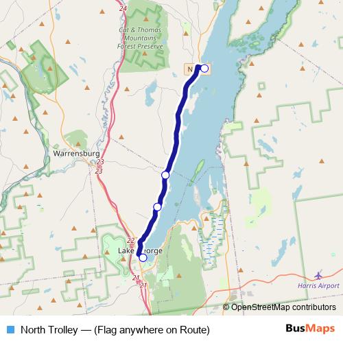 North Trolley bus Line Map