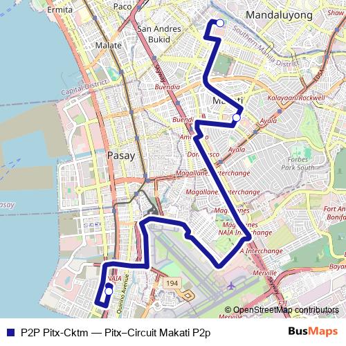 P2P Pitx-Cktm bus Line Map