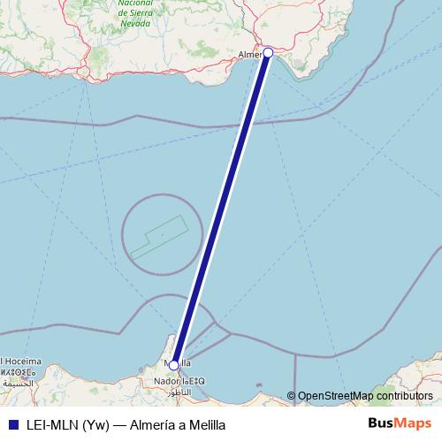 LEI-MLN (Yw) air Line Map