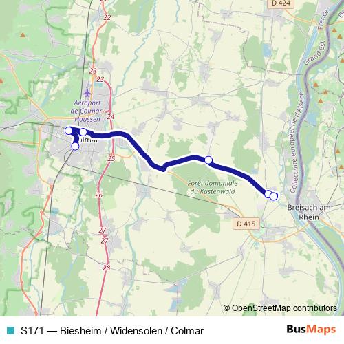 S171 bus Line Map