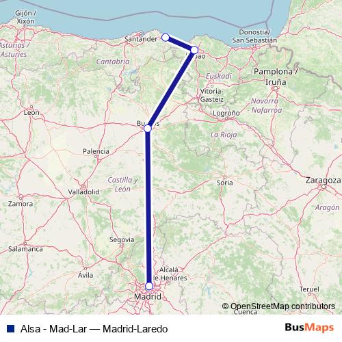 Alsa - Mad-Lar bus Line Map