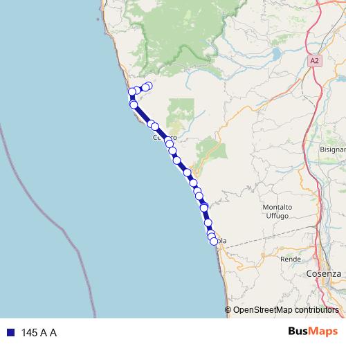 145 A A bus Line Map