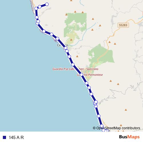 145 A R bus Line Map