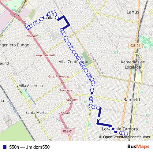 550h bus Line Map