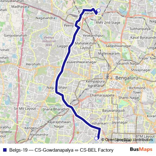 Belgs-19 bus Line Map