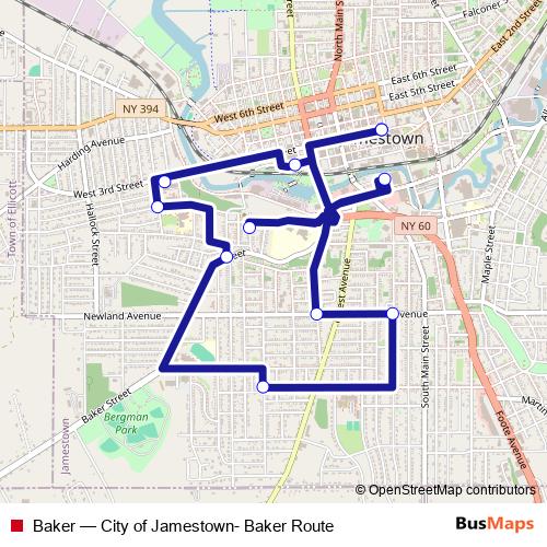 Baker bus Line Map