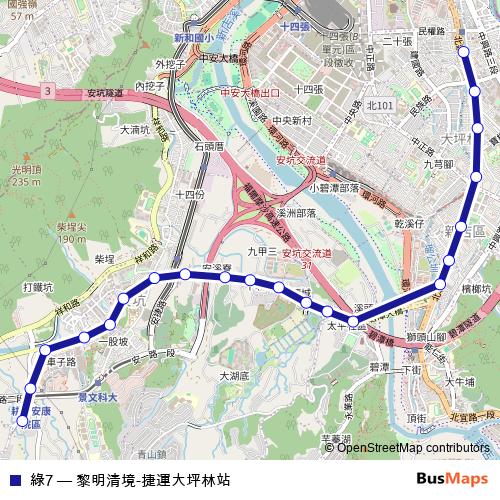 綠7 bus Line Map