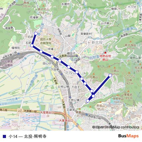 小14 bus Line Map