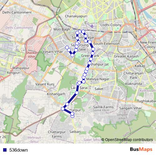 536down bus Line Map