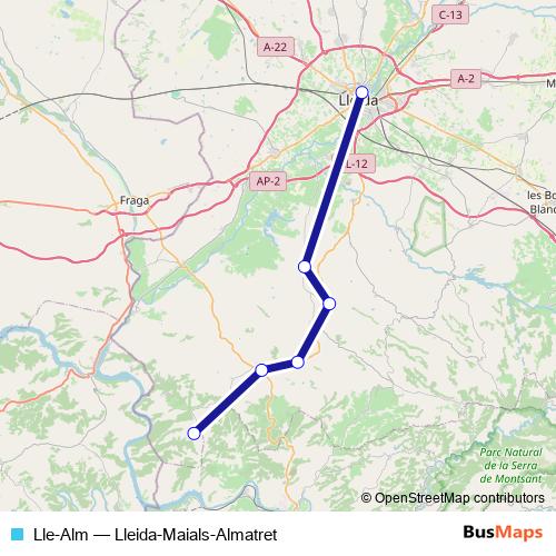 Lle-Alm bus Line Map