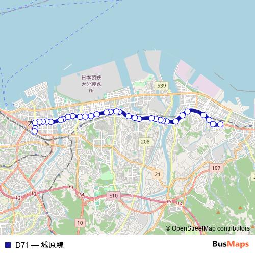 D71 bus Line Map