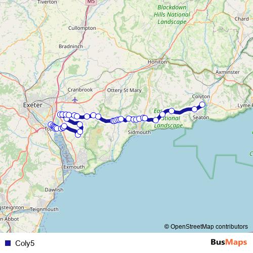 Coly5 bus Line Map