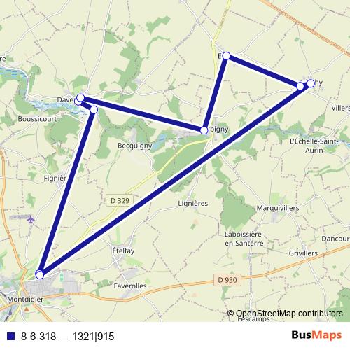 8-6-318 bus Line Map