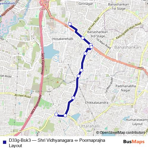 D33g-Bsk3 bus Line Map