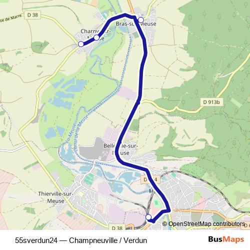 55sverdun24 bus Line Map