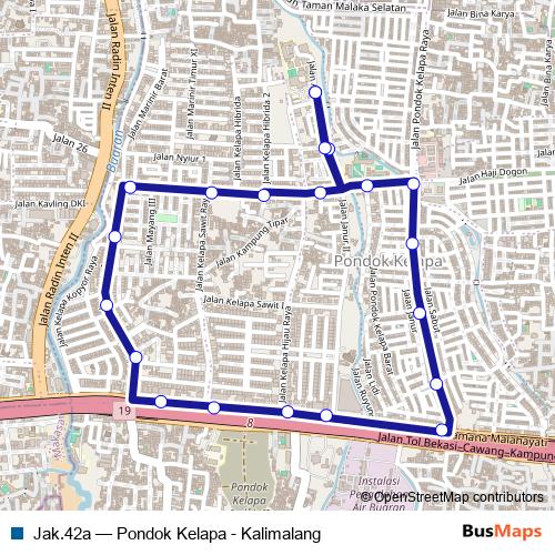 Jak.42a bus Line Map