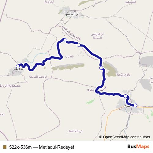 522x-536m rail Line Map