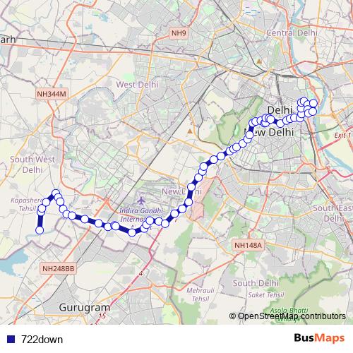 722down bus Line Map