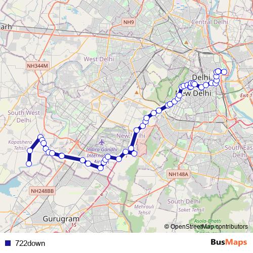 722down bus Line Map