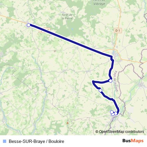 Besse-SUR-Braye / Bouloire bus Line Map