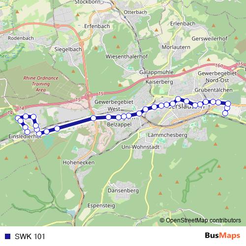 SWK 101 bus Line Map
