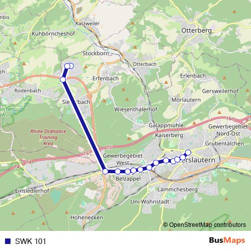 SWK 101 bus Line Map