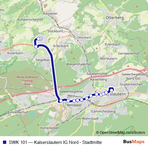 SWK 101 bus Line Map