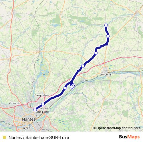 Nantes / Sainte-Luce-SUR-Loire bus Line Map