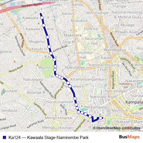 Ka124 bus Line Map