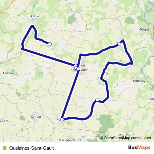 Quelaines-Saint-Gault bus Line Map