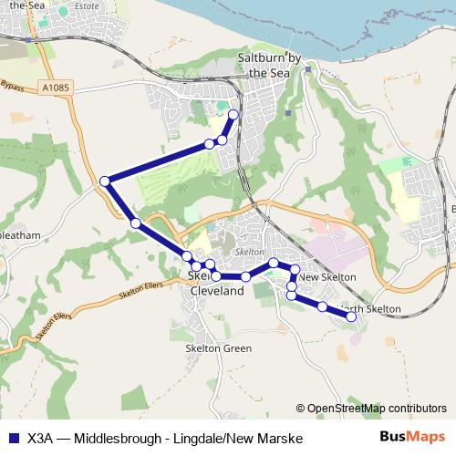 X3A bus Line Map