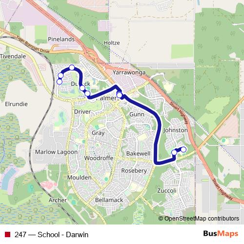 247 bus Line Map