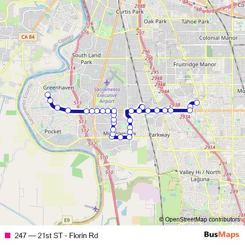 247 bus Line Map
